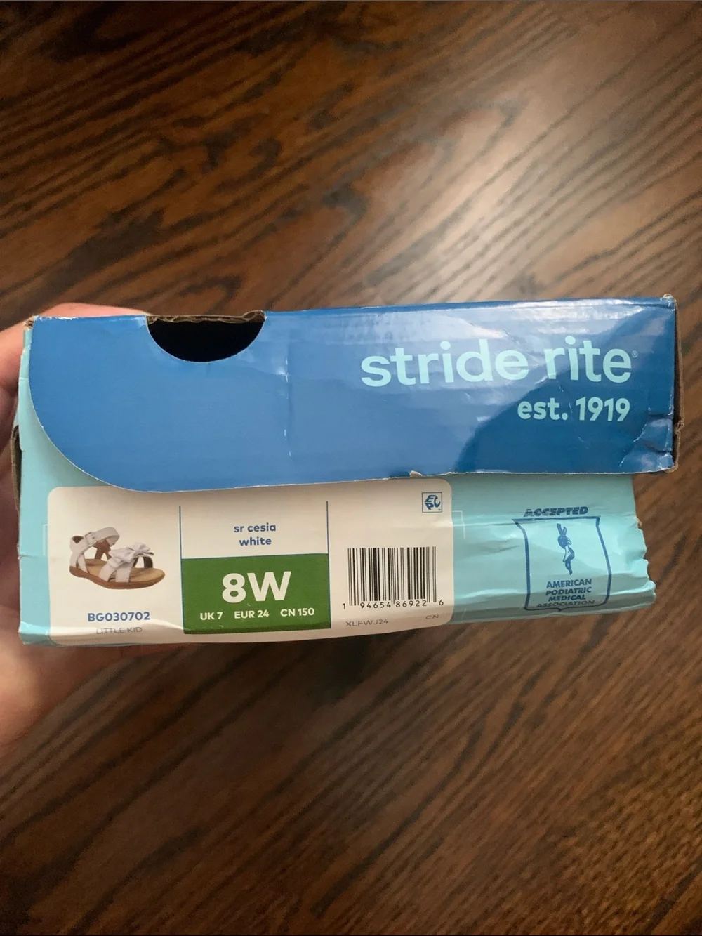 Stride Rite Wide White Bow Sandals